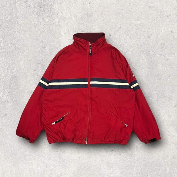 ★ Abercrombie & Fitch Vintage (80’s) Red Striped Windbreaker Jacket ★ - Picture 7 of 7